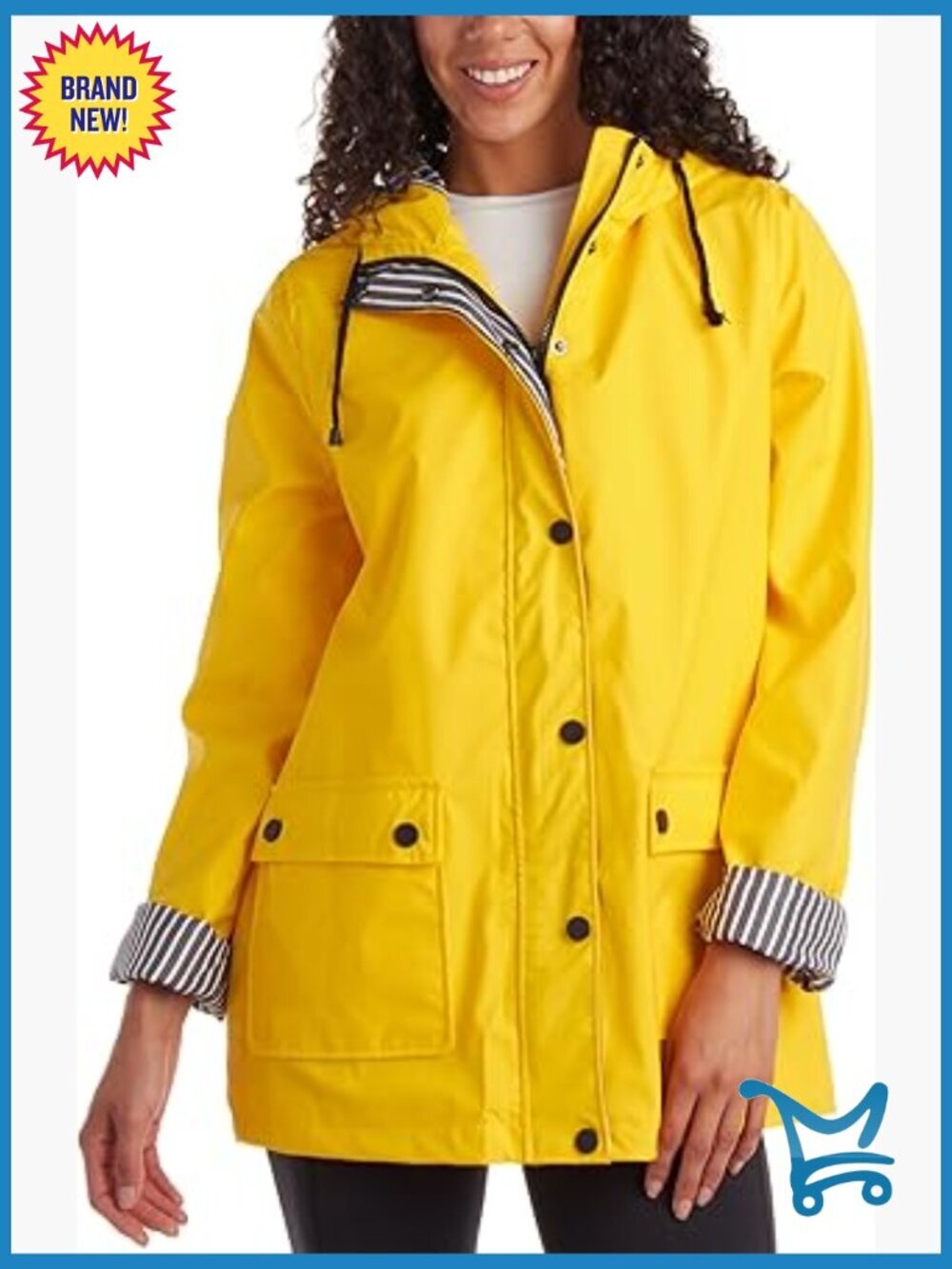 Lightweight Water Resistant Rain Jacket with Hood Deep Pockets Windbreaker